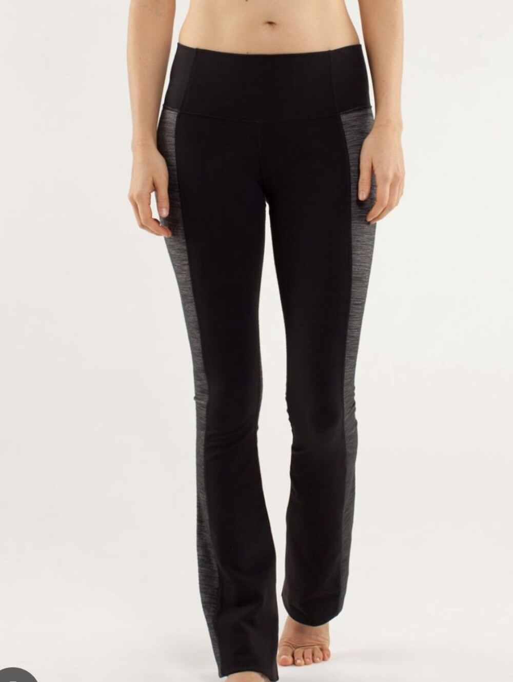 lululemon athletica Barre Pulse Black Grey Pants Tall Reversible Size 10
